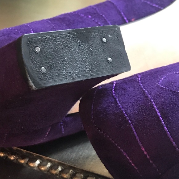 VINTAGE SASHA LONDON PURPLE SUEDE PUMP - Picture 6 of 6